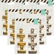 Heidi Swapp Bulldog Clips 1"-Silver/Gold 6 Count, Multipack Of 6