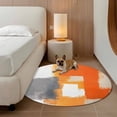 thumbnail image 2 of Orange Gray Round Area&nbsp;Rug 3ft Graffiti Geometric Color Block Abstract Modern Non-Slip&nbsp;Washable Circle Rugs Soft Felt Indoor Floor Mat for Bedroom Kitchen Living Room Bathroom, 2 of 9