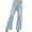 Light Blue, variant on MuZeFu Womens Jeans Straight Leg Long Fashion Women Pockets Button Mid Waist Skinny Jeans Pants