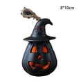 thumbnail image 2 of 3 Pack Halloween LED Pumpkin Lights Portable with Witch's Hat Ghost Face Flickering for Party Decor, 2 of 5