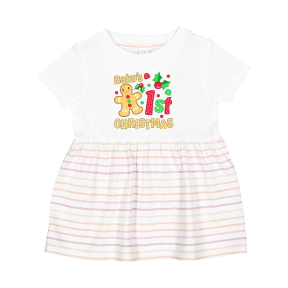 Inktastic Baby's First Christmas -gingerbread Cookie Girls Baby Dress