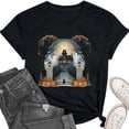 thumbnail image 4 of Frostluinai Halloween Graphic Shirts for Women Spooky Season Holiday Party Tops Short Sleeve Crew Neck Daily Walking Casual Shirt S-3XL, 4 of 7
