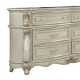 thumbnail image 2 of Flash Furniture 6 Drawer Marble Top Dresser with Carved Post and Cabriole Feet, White, 2 of 4
