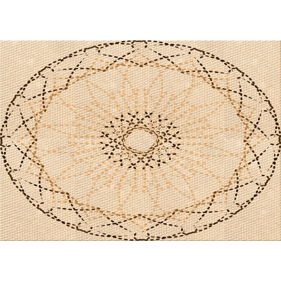 Ahgly Company Indoor Rectangle Patterned Brown Sand Brown Area Rugs, 5' x 7'