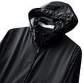 thumbnail image 7 of Windbreaker Jacket Men's Windproof Outdoor Breathable Hardshell Long Sleeved Hooded Casual Solid Coat Jacket Zip Front Windbreaker Jacket Black L, 7 of 7