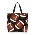thumbnail image 1 of Fotbe Brown Football On Black Bolsa Tote con Estampado para Mujer, Bolsos con Cremallera, Bolsa de Hombro Casual de Gran Capacidad con Bolsillos Internos, 1 of 7