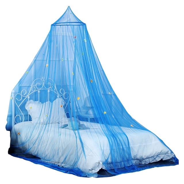 Mosquitera tipo domo ZTGD de fácil instalación, malla fina, resistente al desgaste, con dosel de princesa y estrellas, cortina fluorescente para cama, suministros para el hogar