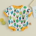thumbnail image 2 of Bagilaanoe Newborn Baby Girl Boy Rompers Print Short Sleeve Bodysuits 3M 6M 9M 12M 18M Infant Casual One Piece Short Jumpsuit, 2 of 7
