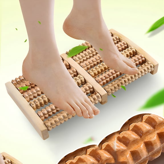 XIRQI Wooden Foot Massager Roller for Plantar Fasciitis Acupressure Foot Massage Tool for Relaxation Portable Manual Massager for Muscle Tension and Circulation Improvement