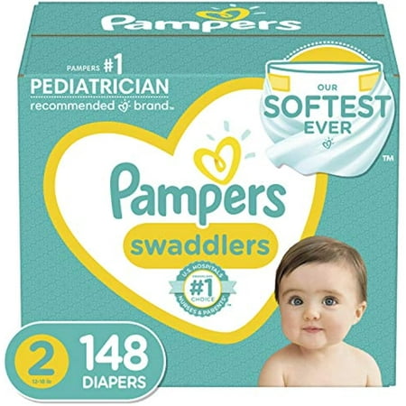 Pampers Swaddlers Diapers Size 2, 148 Count (Select for More Options)