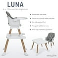 thumbnail image 6 of Dream On Me Luna 4-in-1 Convertible Baby High Chair in Cool Gray, Transforms into Booster, Toddler Seat & Table Set, Adjustable and Removable Tray Portable High Chair, 6 of 15