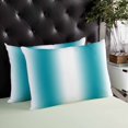 thumbnail image 4 of Aqua Ombre Throw Pillow Cover 20 x 26 Inch Decorative Pillow Cover Farmhouse Stripes Modern Art Lumbar Pillowcase Seasonal Rectangle Cushion Case for Couch Sofa Bed Living Room, 4 of 7