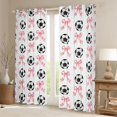 thumbnail image 2 of Feelyou Football Soccer Curtains Pack of 2 (52x84 Each), Bowknot Ribbon Window Curtains, 2 of 6