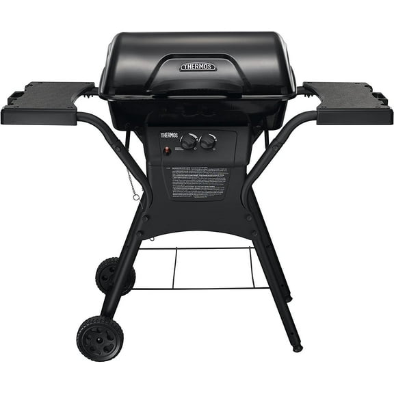 Thermos 265 2-Burner Black Liquid Propane Gas Grill with Side Table