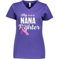 thumbnail image 3 of Inktastic Breast Cancer Awareness My Nana is a Fighter Women's V-Neck T-Shirt, 3 of 5