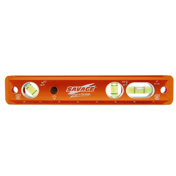 Swanson Savage 9" Lighted Magnetic Anodized Solid Billet Aluminum Torpedo Level, Batteries Included, Model TLL049M