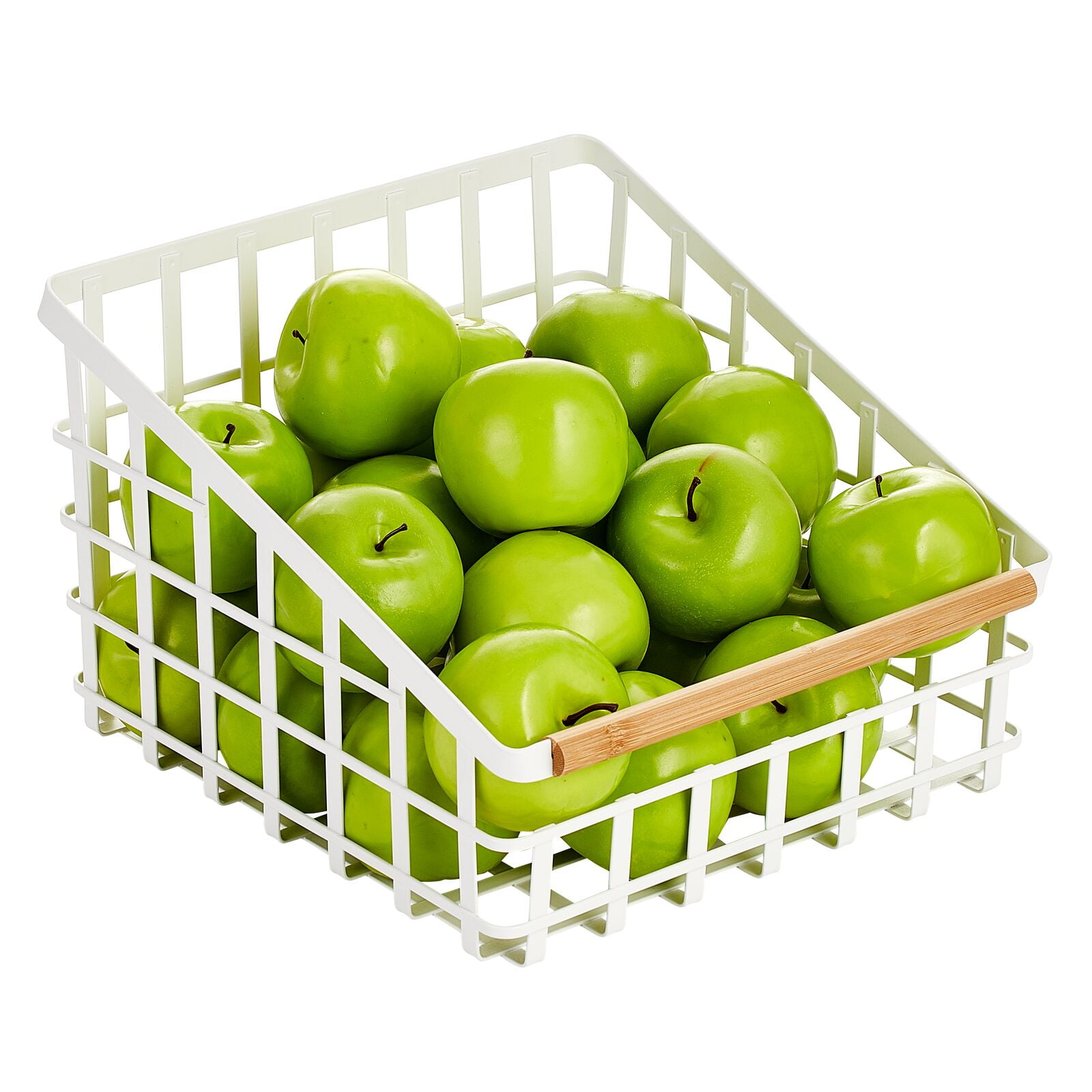 mDesign Large Slanted Metal Wire Kitchen Storage Basket Bin Organizer