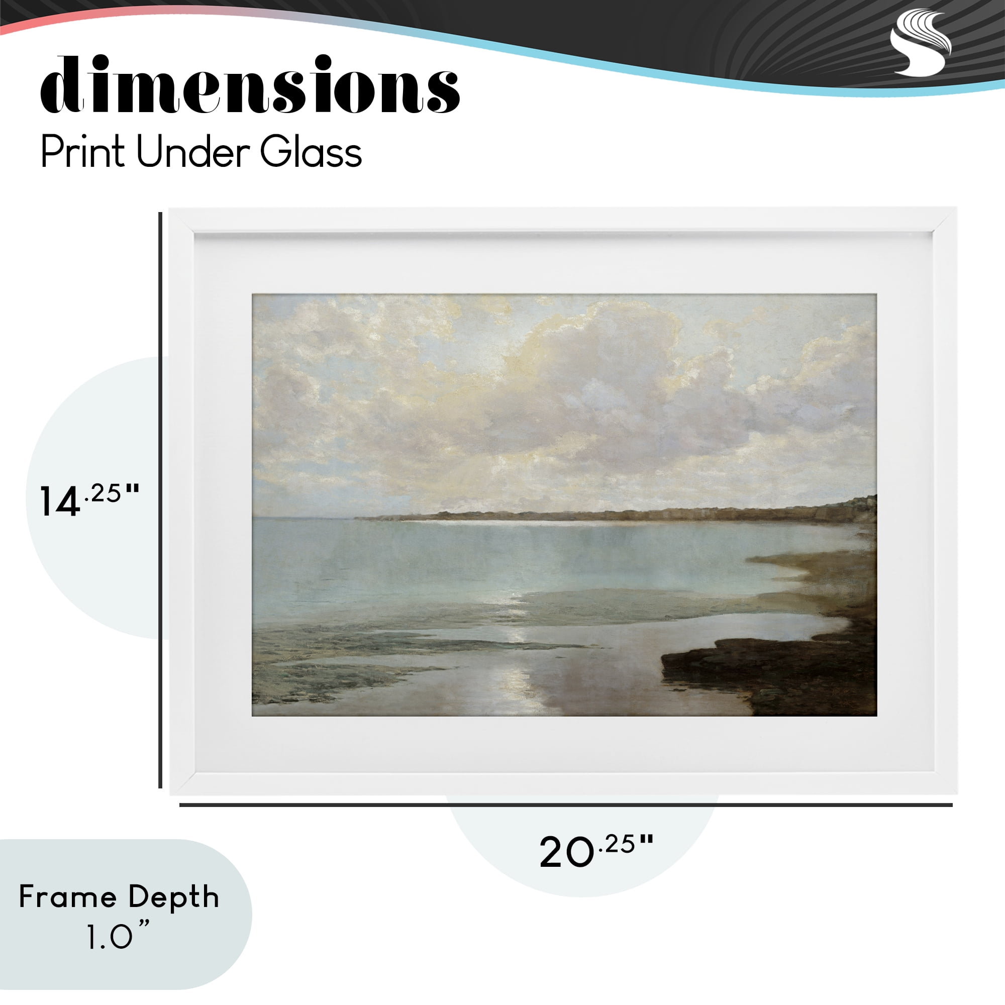 Stupell Industries At The Shore Horizon White Framed Print Under Glass, design by Christy McKee