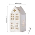 thumbnail image 2 of White Ceramic Christmas Village House Tea Light Holder, Decorative Seasonal Accent, Versatile Display, for Christmas Tree, Mantel, Shelf, Doorway, Living Room and Holiday Party Decor, 2 of 7