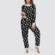 thumbnail image 5 of Conjunto de top y pantalones de poliéster con bolsillos largos y estampado de cuello redondo informal para mujer, 5 of 6