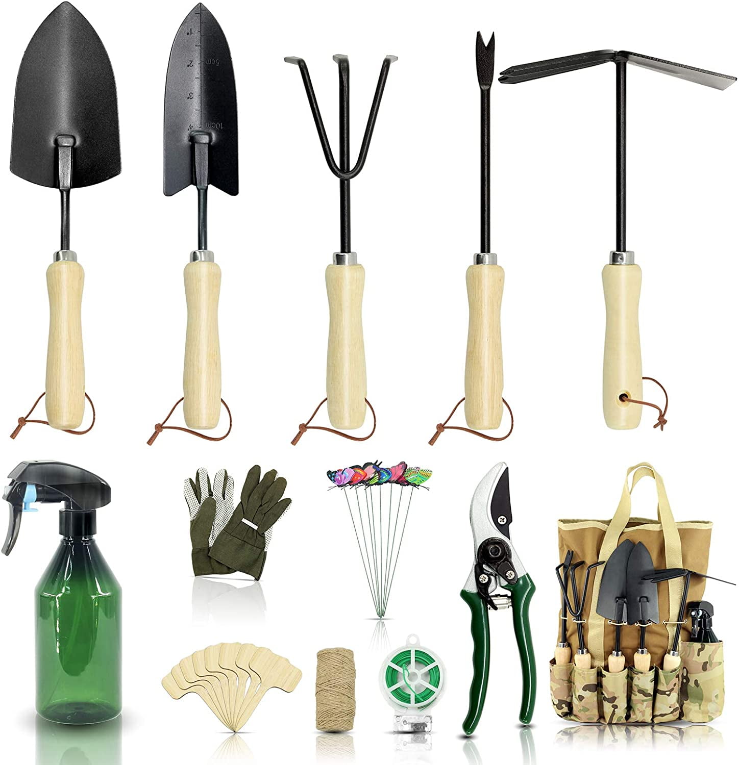 Black Including Garden Scissors,Gardening Glove,Garden Clippers,Sharp Pruning Shears,Yartting SK5 Blades Garden Shears,3-Pack Pruner Set 