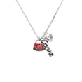 thumbnail image 2 of Delight Jewelry Silvertone Red Purse - Love and Lock Charm Necklace, 18"+1", 2 of 4