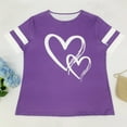 thumbnail image 4 of UAMVSH Plus Size Valentines Shirts for Women Heart Print Short Sleeve Graphic Tees Elegant Casual Crewneck Oversized T-Shirt L-5XL, 4 of 7