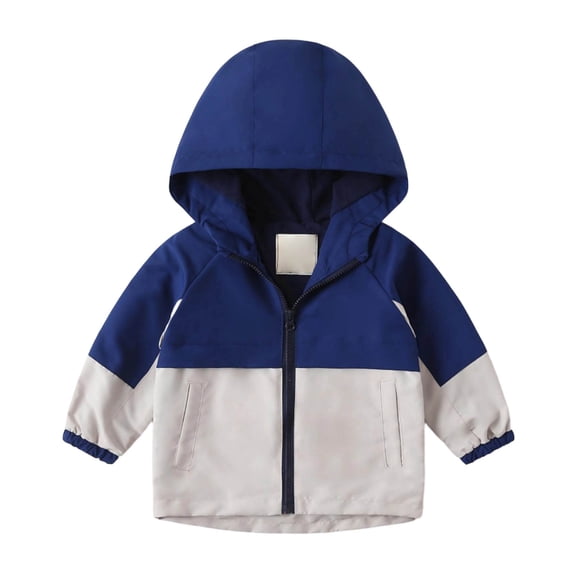 eczipvz Baby Winter Jacket Toddler Baby Boys Girls Hooded Jacket Windbreaker Lightweight Coat Autumn Long Sleeve Outwear Navy,4-5 Years