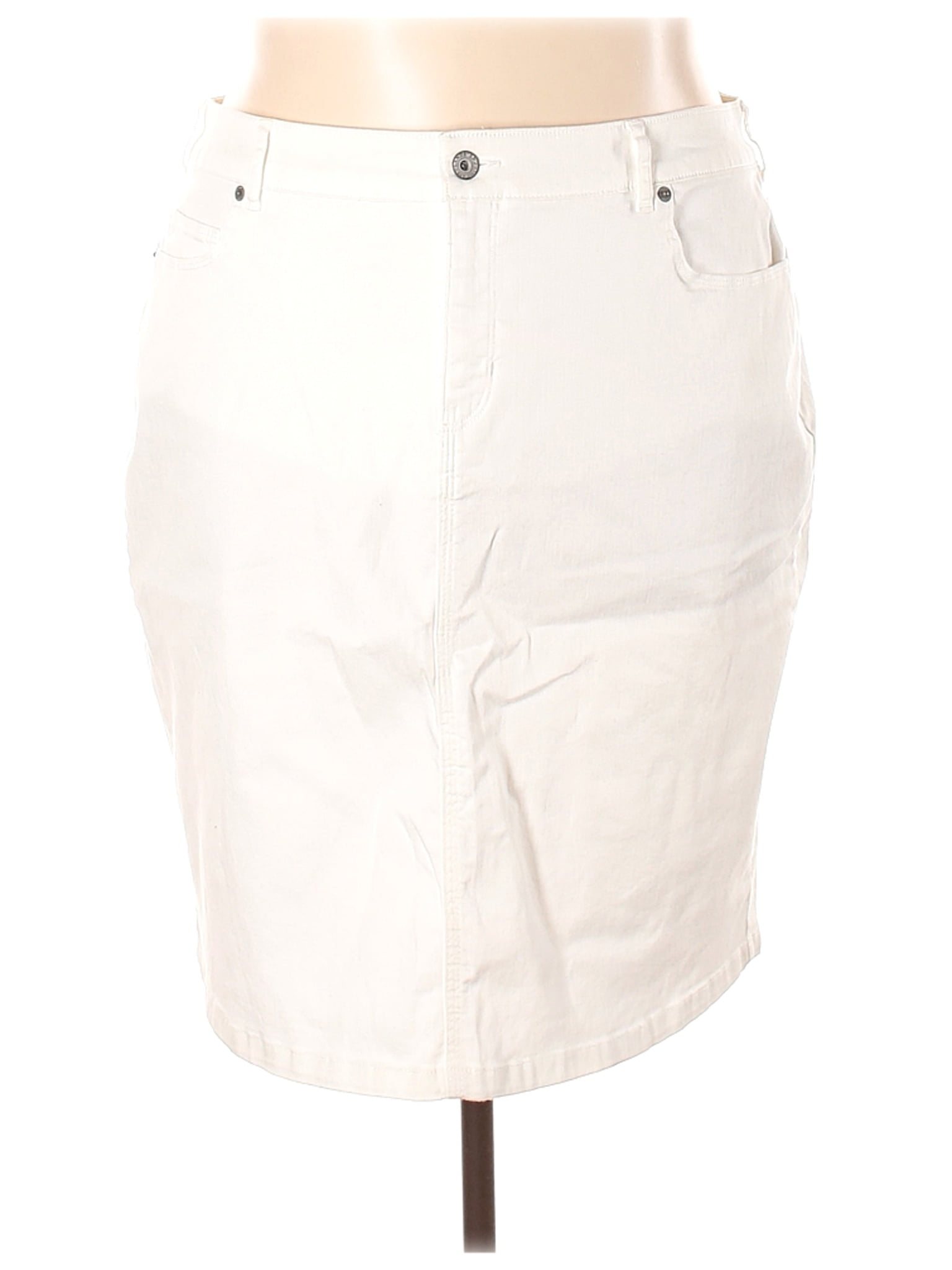 lands end denim skirt