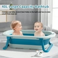 thumbnail image 5 of RICHYOUNG Foldable Baby Bathtub For Newborn To Toddler, Portable Travel Bathtub With Thermometer & Soft Cushion,Green, 5 of 11