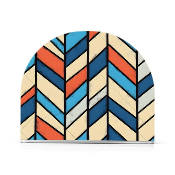 Yayeee Napkin Holder for Table Kitchen Paper Tissue Organization, Blue Geometric