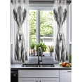 thumbnail image 2 of Vintage Grey Cow Sheer Curtains 39 Inch Length 2 Panels Set for Living Room/Bedroom, Wooden Retro Art Animals Kitchen Curtains Grommet Semi-Sheer Curtains Drapes Voile Window Treatments 27.5"x39"x2, 2 of 7