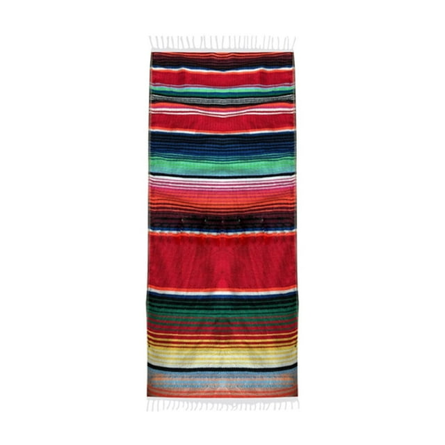 Outdoor Table Runner 45 in x 33 in Multicolor Cotton Woven Blanket for Picnic Camping Home Office Use