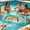 A-Blue, variant on OCCOA Summer Swimming Pool Buoyancy Ice Bar, Inflatable Beverage Tray Cup Holder for Water Entertainment, Thickened PVC Pool Party Float, B-Pink