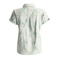 thumbnail image 7 of hopeusnice Women's Side Splited Shirts Short Sleeve Fashion Bamboo Print Tunic Button Down Collared Neck T-Shirts Cotton and Linen Blouse with Bust Pocket Trendy Summer Casual Loose, 7 of 7