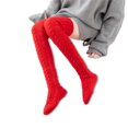 thumbnail image 4 of Sonducket 1 par de medias de punto de Color sólido, calcetines altos Keen, calentadores de piernas para mujeres, zapatos, accesorios, medias bonitas de Prendas para la parte inferior del cuerpo Rojo, 4 of 6