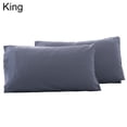 thumbnail image 2 of Anvazise 2Pcs Solid Color King Queen Pillow Case Home Bedroom Bed Cushion Cover Decor Grey Blue King, 2 of 13