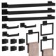 thumbnail image 1 of Juego De Accesorios De Baño Negro Mate De 15 Piezas, Juego De Barra Para Toallas De Baño De 23,6 Pulgadas, Juego De Accesorios De Baño De Acero Inoxidable Sus 304, Toalleros Para Baño Montado En La Pa, 1 of 5
