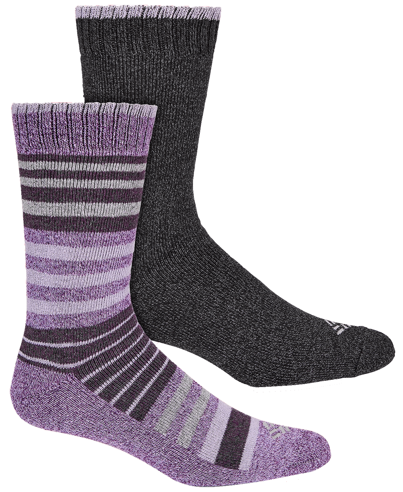 Women's Columbia 2pk. Striped Crew Socks Purple