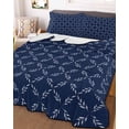thumbnail image 2 of Navy Blue Summer Quilt Set King Size,Soft Microfiber Quilted Bedding Set with 2 Pillow Shams,Geometric Leaf Diamond Plaid Abstract Check Lightweight All Season Bedspread Coverlet for Bedroom 96"x106", 2 of 6