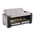 thumbnail image 3 of Ottomanson 63" Convertible Loveseat Sleeper with Storage, Modern Chenille Sofa for Small Spaces, Silver, 3 of 5
