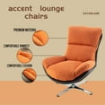 thumbnail image 4 of Dayalane Recliner Accent Chair Set of 2, Linen Upholstered Swivel Lounge Chairs with High Back, Reading Chair with Soft Foam Cushion, Rocker Chair for Living Room, Bedroom, Office, Orange, 4 of 9