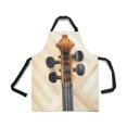 thumbnail image 2 of HATIART Musical Instruments Violin Neck on Old Musical Paper Unisex Adjustable Bib Apron with Pockets for Women Men Girls Chef for Cooking Baking Gardening Crafting, 2 of 2