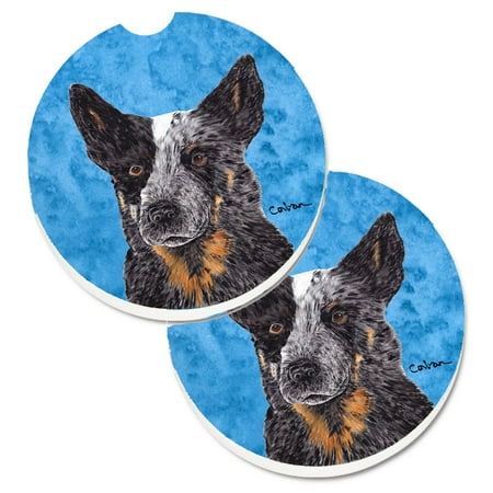 

Carolines Treasures SC9141BUCARC Blue Australian Cattle Dog Set of 2 Cup Holder Car Coasters Large multicolor