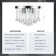 thumbnail image 2 of 4 Light Waterdrop Crystal Flush Mount Ceiling Light Chandelier, Chrome, 2 of 11