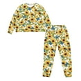 thumbnail image 5 of FOR U DESIGNS Sunflower Butterfly Women's Drawstring Pajamas Set Sleepwear Long Sleeve Crew Tops 2 Piece Size 2XL Nightwear Long Pants with Pockets for Women Winter, 5 of 6