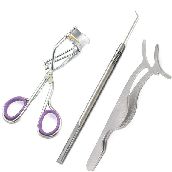 OdontoMed2011 Pack of 3 - Makeup Tools Set Kit Eyelash Curler Eyelash Extension Tweezers Eyelash Separating Tools