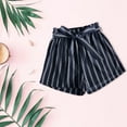 thumbnail image 2 of Women's Summer Shorts Casual Come Belt Striped Chiffon Pants Beach Vacation Trendy 2025 S-XL, 2 of 3