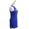 thumbnail image 4 of S/M Fit Blue Wrap Neckline Upside Down Triangle Cut Out Short Dress, 4 of 4
