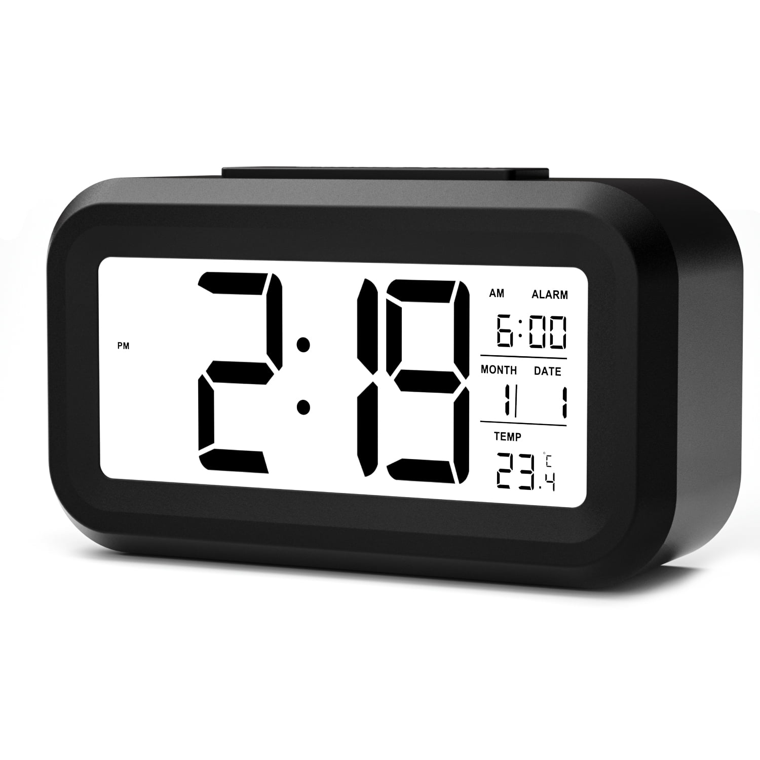 Digital Snooze LED Alarm Clock Backlight Time Calendar Thermometer Temperature 